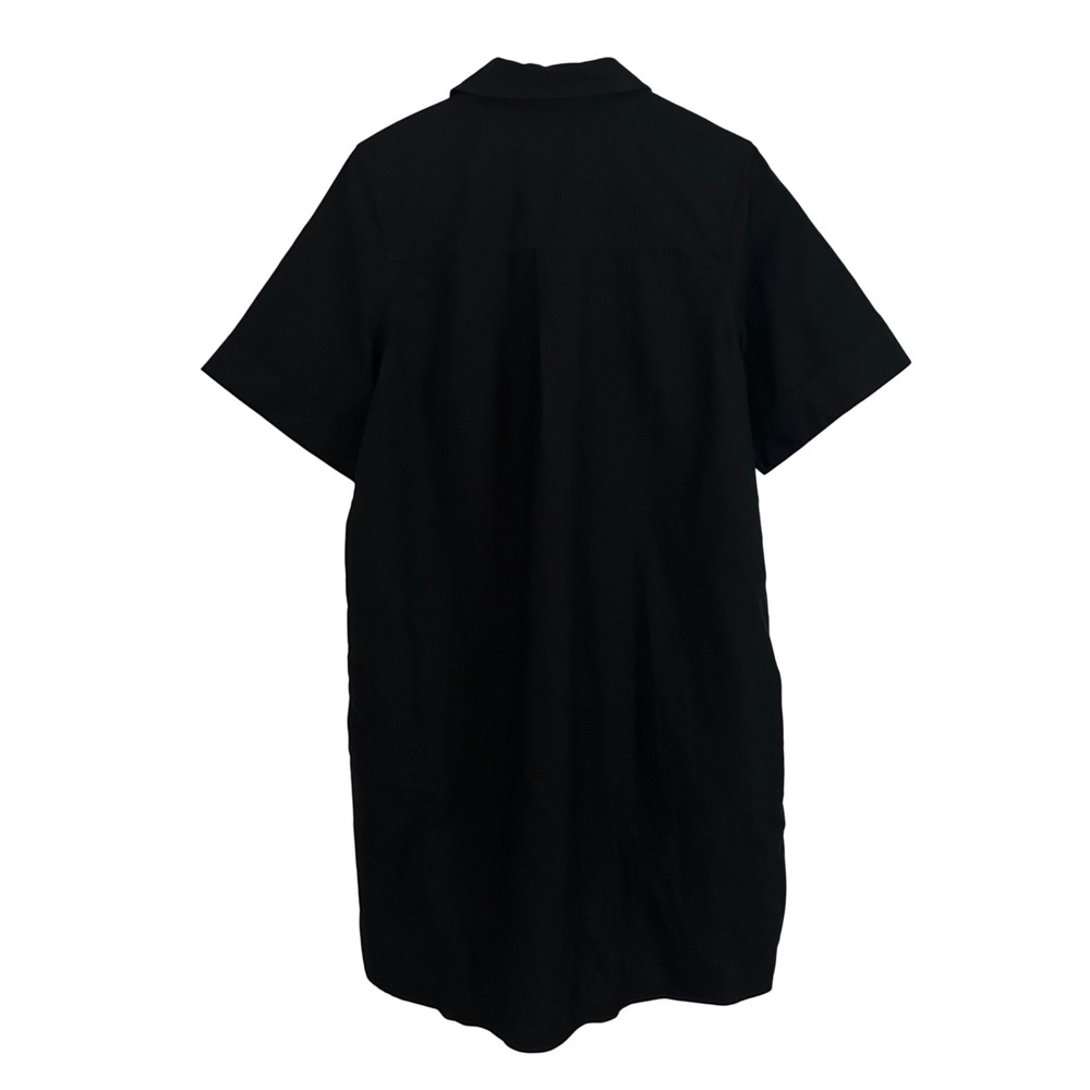 Everlane Womens Black Oxford Short Sleeve Button Front Shirt Dress M Medium New - Picture 6 of 9